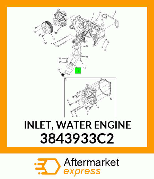 INLET, WATER ENGINE 3843933C2