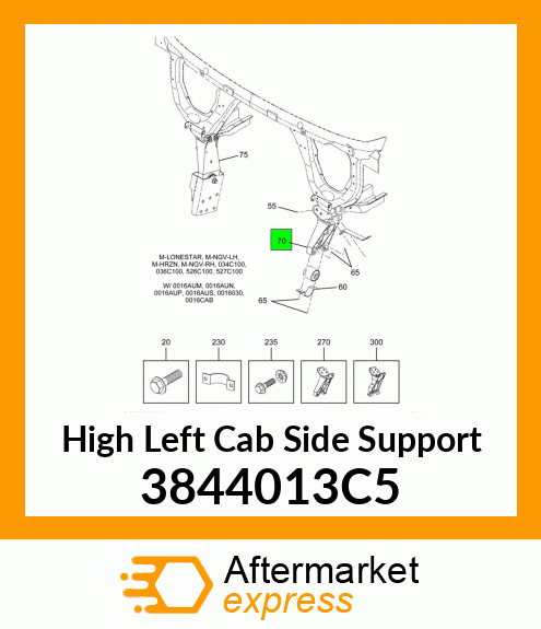High Left Cab Side Support 3844013C5