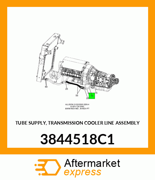 TUBE SUPPLY, TRANSMISSION COOLER LINE ASSEMBLY 3844518C1