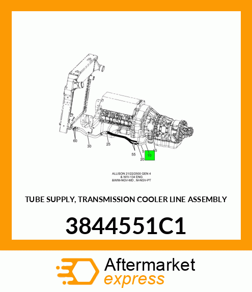 TUBE SUPPLY, TRANSMISSION COOLER LINE ASSEMBLY 3844551C1