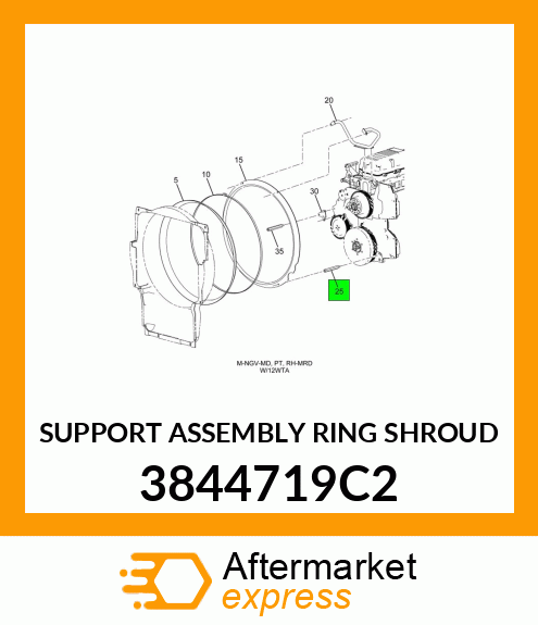 SUPPORT ASSEMBLY RING SHROUD 3844719C2