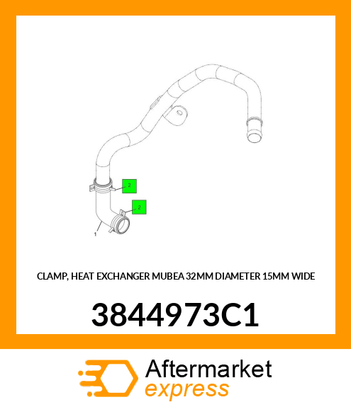 CLAMP, HEAT EXCHANGER MUBEA 32MM DIAMETER 15MM WIDE 3844973C1