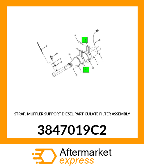 STRAP, MUFFLER SUPPORT DIESEL PARTICULATE FILTER ASSEMBLY 3847019C2