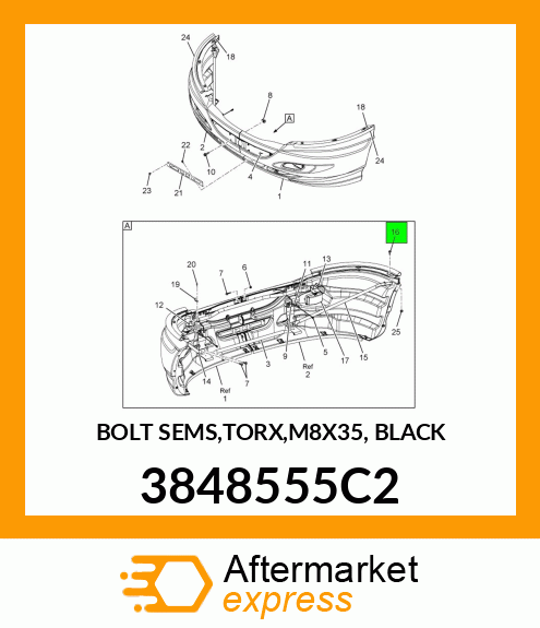 BOLT SEMS,TORX,M8X35, BLACK 3848555C2