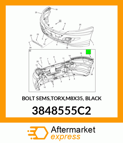 BOLT SEMS,TORX,M8X35, BLACK 3848555C2