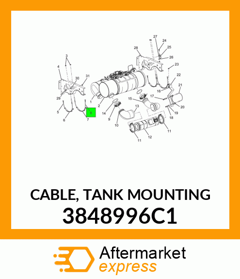 CABLE, TANK MOUNTING 3848996C1