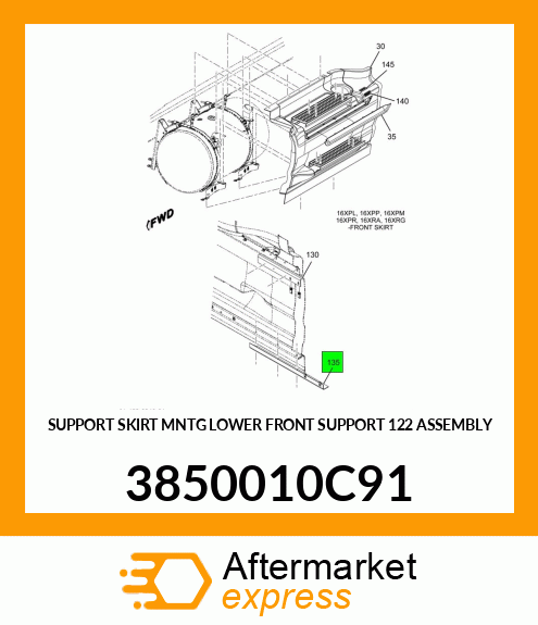 SUPPORT SKIRT MNTG LOWER FRONT SUPPORT 122 ASSEMBLY 3850010C91