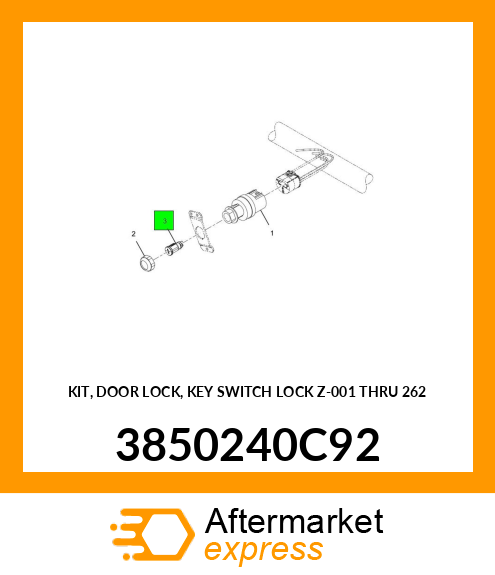 KIT, DOOR LOCK, KEY SWITCH LOCK Z-001 THRU 262 3850240C92