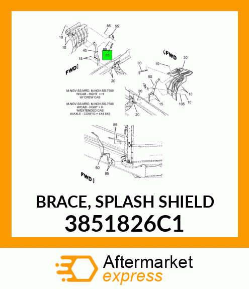 BRACE, SPLASH SHIELD 3851826C1