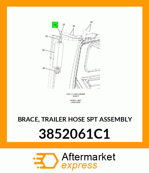 BRACE, TRAILER HOSE SPT ASSEMBLY 3852061C1