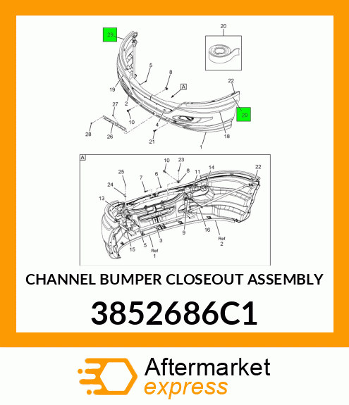 CHANNEL BUMPER CLOSEOUT ASSEMBLY 3852686C1