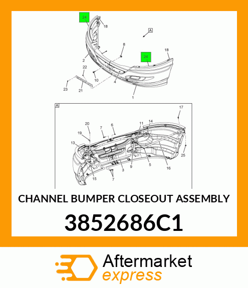 CHANNEL BUMPER CLOSEOUT ASSEMBLY 3852686C1