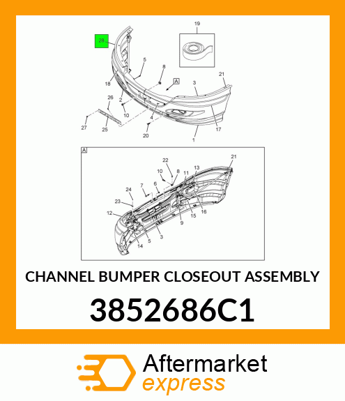 CHANNEL BUMPER CLOSEOUT ASSEMBLY 3852686C1