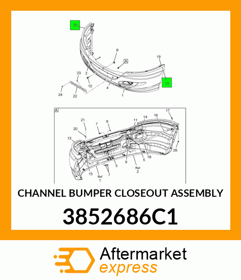 CHANNEL BUMPER CLOSEOUT ASSEMBLY 3852686C1