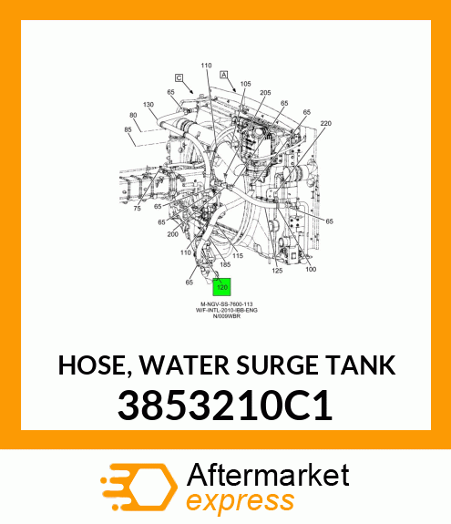 HOSE, WATER SURGE TANK 3853210C1