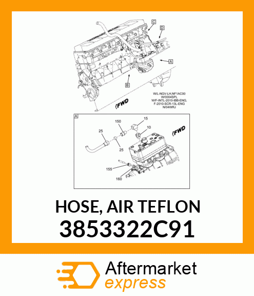 HOSE, AIR TEFLON 3853322C91