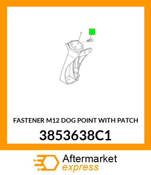 FASTENER M12 DOG POINT WITH PATCH 3853638C1