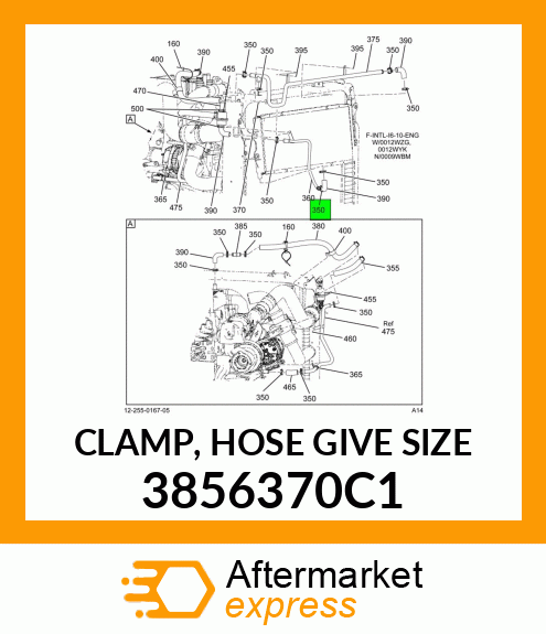 CLAMP, HOSE GIVE SIZE 3856370C1