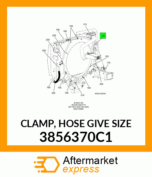 CLAMP, HOSE GIVE SIZE 3856370C1