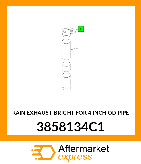 RAIN EXHAUST-BRIGHT FOR 4 INCH OD PIPE 3858134C1