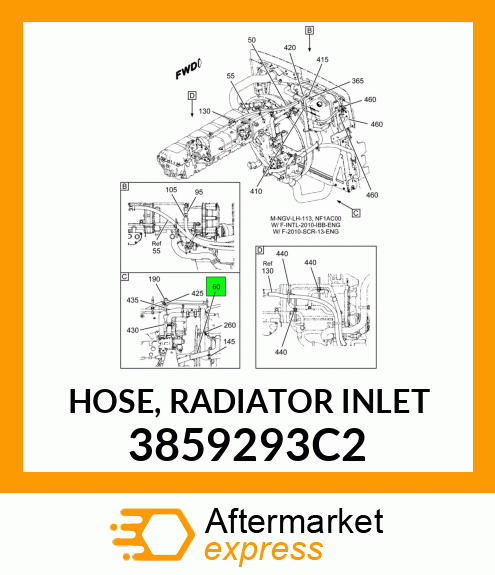 HOSE, RADIATOR INLET 3859293C2