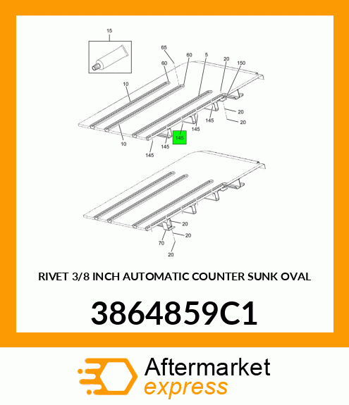 RIVET 3/8 INCH AUTOMATIC COUNTER SUNK OVAL 3864859C1