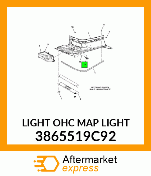 LIGHT OHC MAP LIGHT 3865519C92