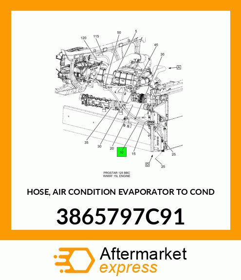 HOSE, AIR CONDITION EVAPORATOR TO COND 3865797C91