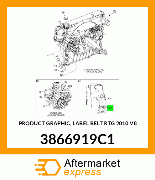 PRODUCT GRAPHIC, LABEL BELT RTG 2010 V8 3866919C1