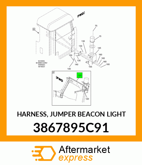 HARNESS, JUMPER BEACON LIGHT 3867895C91