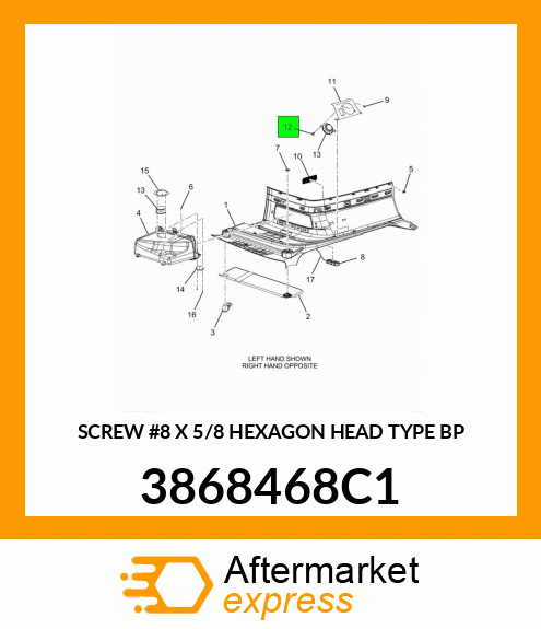 SCREW #8 X 5/8 HEXAGON HEAD TYPE BP 3868468C1