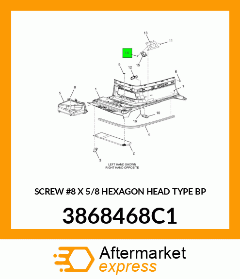 SCREW #8 X 5/8 HEXAGON HEAD TYPE BP 3868468C1