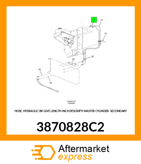 HOSE, HYDRAULIC BK GIVE LENGTH INCH DESCRIPTI MASTER CYLINDER- SECONDARY 3870828C2