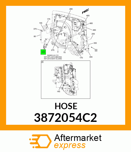 HOSE, WATER SURGE TANK 3872054C2