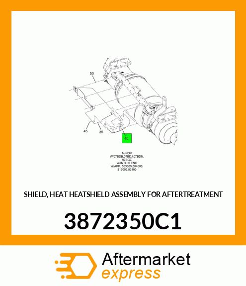 SHIELD, HEAT HEATSHIELD ASSEMBLY FOR AFTERTREATMENT 3872350C1