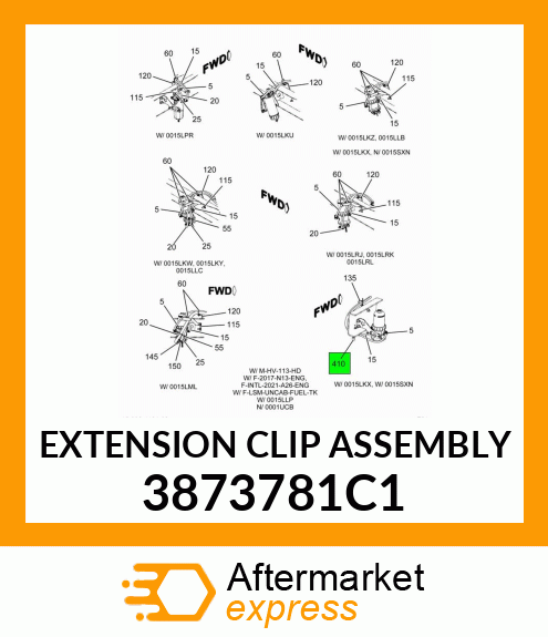 EXTENSION CLIP ASSEMBLY 3873781C1