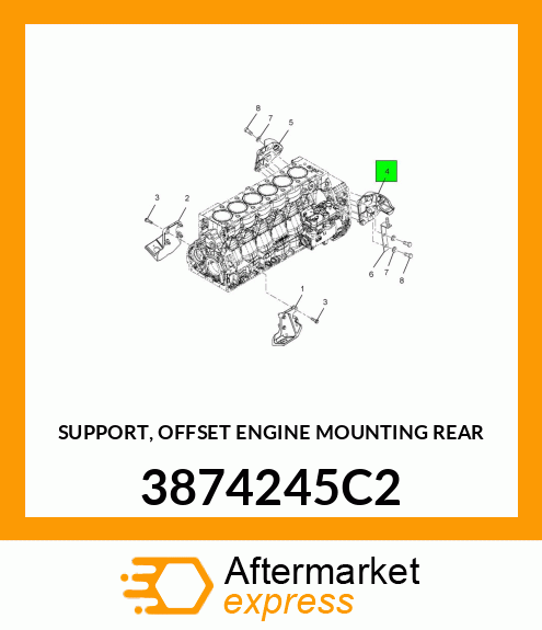 SUPPORT, OFFSET ENGINE MOUNTING REAR 3874245C2