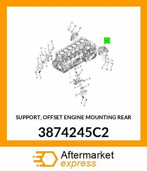 SUPPORT, OFFSET ENGINE MOUNTING REAR 3874245C2