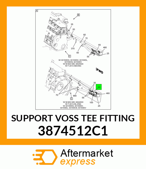 SUPPORT VOSS TEE FITTING 3874512C1