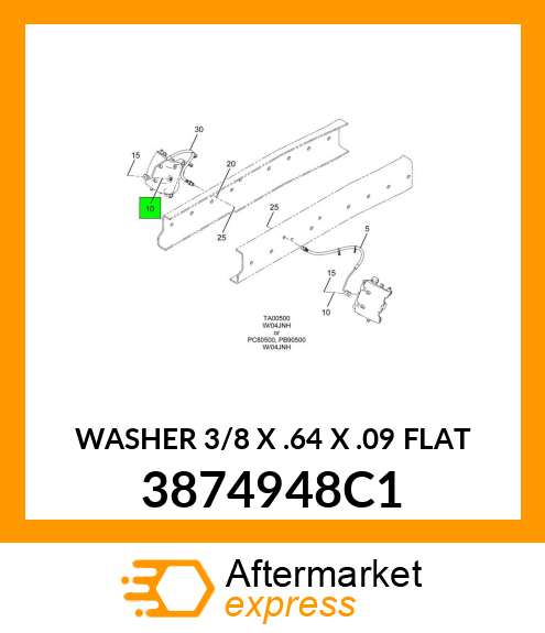 WASHER 3/8 X .64 X .09 FLAT 3874948C1