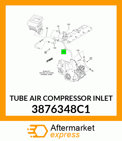 TUBE AIR COMPRESSOR INLET 3876348C1