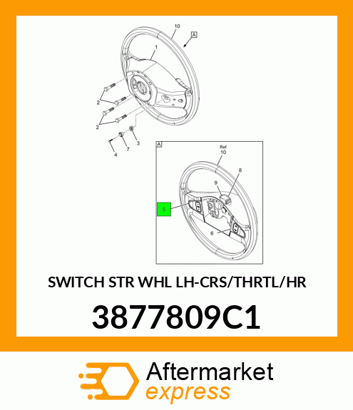 SWITCH STR WHL LH-CRS/THRTL/HR 3877809C1