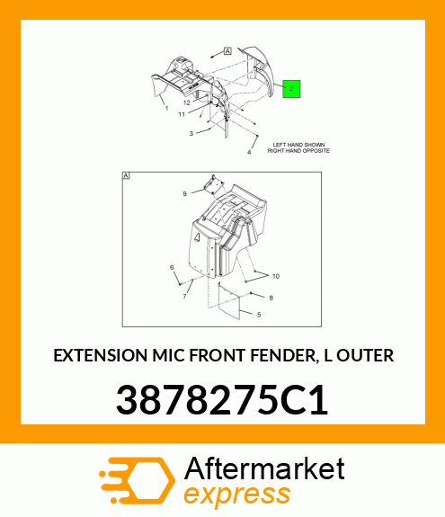 EXTENSION MIC FRONT FENDER, L OUTER 3878275C1