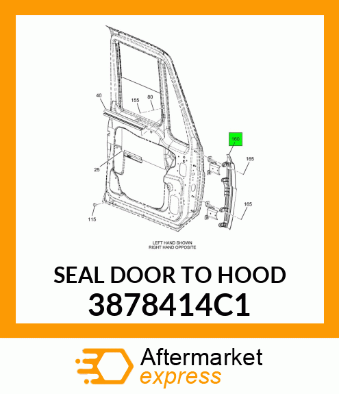 SEAL DOOR TO HOOD 3878414C1