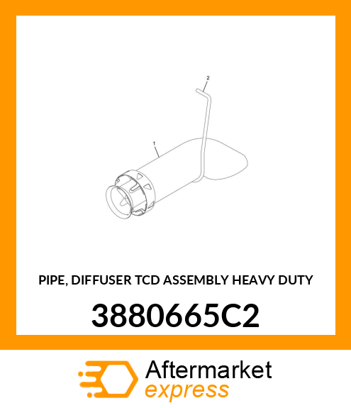 PIPE, DIFFUSER TCD ASSEMBLY HEAVY DUTY 3880665C2