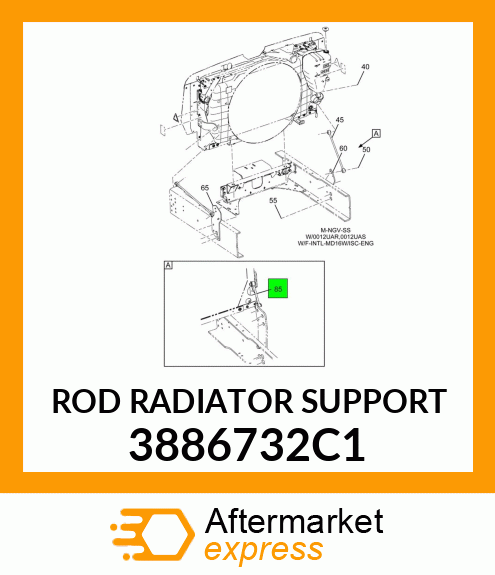 ROD RADIATOR SUPPORT 3886732C1