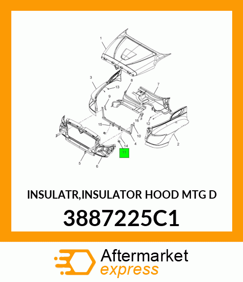 INSULATR,INSULATOR HOOD MTG D 3887225C1