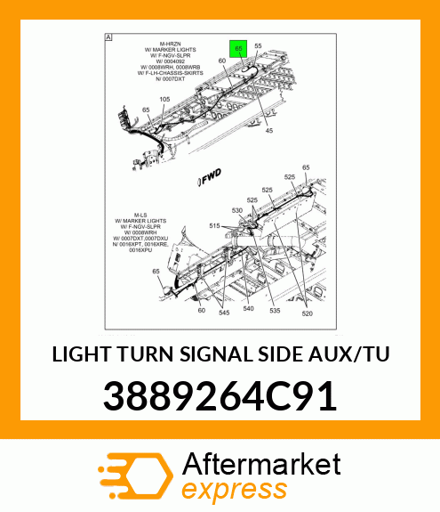 LIGHT TURN SIGNAL SIDE AUX/TU 3889264C91