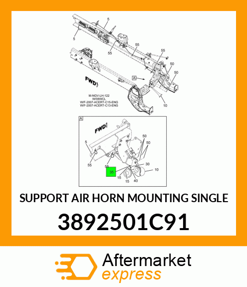 SUPPORT AIR HORN MOUNTING SINGLE 3892501C91