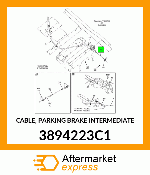 CABLE, PARKING BRAKE INTERMEDIATE 3894223C1